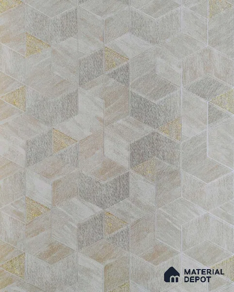 5524 | Grey Shaded Cube Non Woven Geometric Wallpaper - 10 Meter x 21 Inches, 57.41 Sq. Ft.