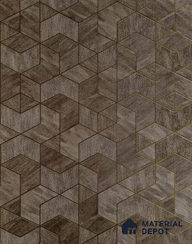 5526 | Brown Cube Trellis Non Woven Geometric Wallpaper - 10 Meter x 21 Inches, 57.41 Sq. Ft.