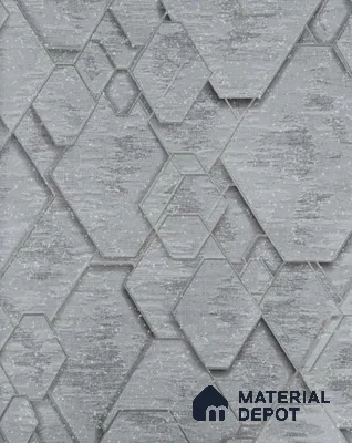 5537 | Silver Grey Hexagon Trellis Non Woven Patterned Wallpaper - 10 Meter x 21 Inches, 57.41 Sq. Ft.