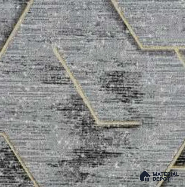 5538 | Grey & Gold Fractured Diamond Non Woven Patterned Wallpaper - 10 Meter x 21 Inches, 57.41 Sq. Ft.