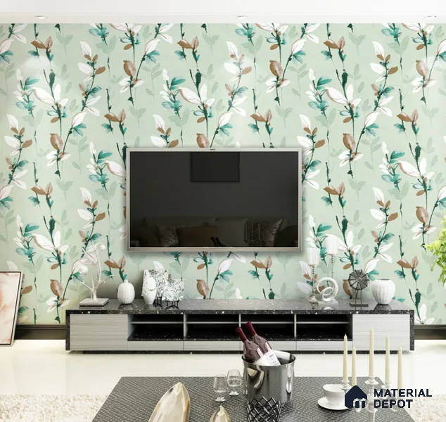 555117 | 10 Meter x 21 Inches Florals Look Wallpaper - 57.41 Sq. Ft. | Minimum 15% wastage during installation
