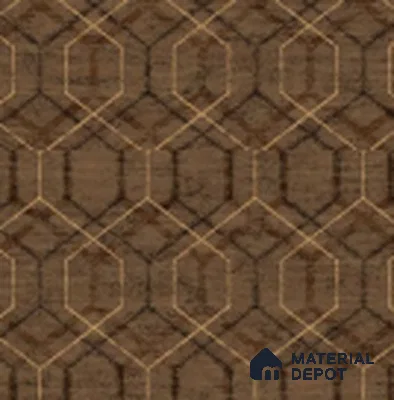 555161 | Brown & Gold Honeycomb Trellis Non Woven Patterned Wallpaper - 10 Meter x 21 Inches, 57.41 Sq. Ft. (Min. 15% Wastage)