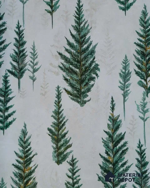 5572 | White Fir Trees Non Woven Floral Wallpaper - 10 Meter x 21 Inches, 57.41 Sq. Ft.