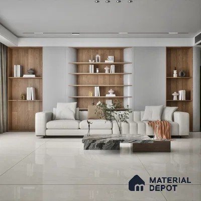 TL 10153 Oracle Crema Endless 6 ft x 4 ft Glossy Finish PGVT Vitrified Tile - 15 mm | Adhesive and Spacers Must be Used During Installation