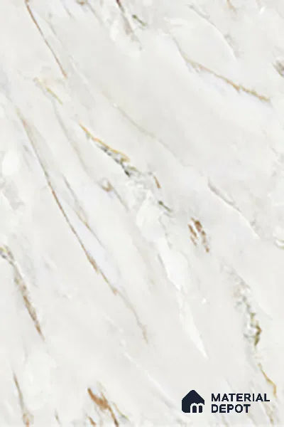 TL 08097 B Lorex white 6 ft x 4 ft Glossy Finish Endless PGVT Vitrified Tile - 15 mm (Random 4) | Adhesive and Spacers Must be Used During Installation