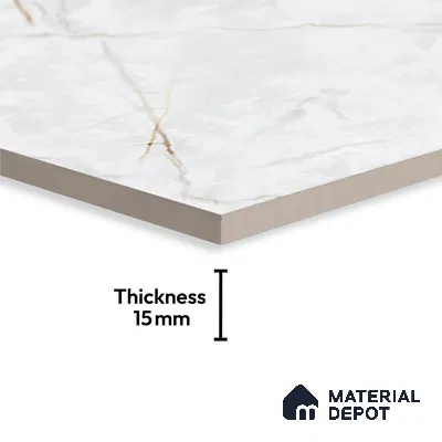 TL 09961 Fame white 6 ft x 4 ft Glossy Finish Endless PGVT Vitrified Tile - 15 mm (Random 4) | Adhesive and Spacers Must be Used During Installation