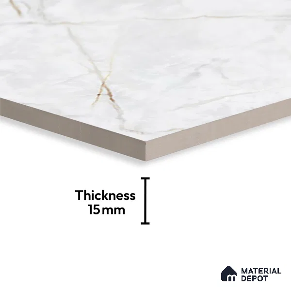 TL 09961 Fame white 6 ft x 4 ft Glossy Finish Endless PGVT Vitrified Tile - 15 mm (Random 4) | Adhesive and Spacers Must be Used During Installation