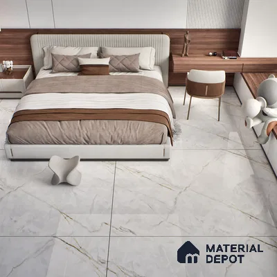 TL 09961 Fame white 6 ft x 4 ft Glossy Finish Endless PGVT Vitrified Tile - 15 mm (Random 4) | Adhesive and Spacers Must be Used During Installation