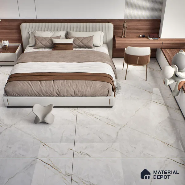 TL 09961 Fame white 6 ft x 4 ft Glossy Finish Endless PGVT Vitrified Tile - 15 mm (Random 4) | Adhesive and Spacers Must be Used During Installation