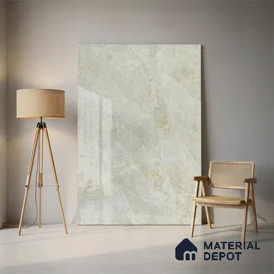 Endless Marble Floor & Wall Tile TL 10200 Magic Grey 6 ft x 4 ft Glossy Finish Vitrified Large Format Tile - 9 mm | 2 Random Design | Suitable For Living Room, Bedroom, Bathroom | Adhesive and Spacers Must be Used During Installation