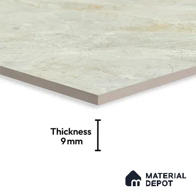 Endless Marble Floor & Wall Tile TL 10200 Magic Grey 6 ft x 4 ft Glossy Finish Vitrified Large Format Tile - 9 mm | 2 Random Design | Suitable For Living Room, Bedroom, Bathroom | Adhesive and Spacers Must be Used During Installation
