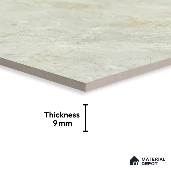 Endless Marble Floor & Wall Tile TL 10200 Magic Grey 6 ft x 4 ft Glossy Finish Vitrified Large Format Tile - 9 mm | 2 Random Design | Suitable For Living Room, Bedroom, Bathroom | Adhesive and Spacers Must be Used During Installation