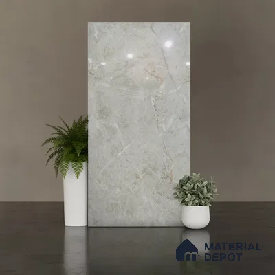 Endless Marble Floor & Wall Tile TL 10200 B Magic Gray 4 ft x 2 ft Glossy Finish Vitrified Tile - 9 mm | 4 Random Design | Suitable For Living Room, Bedroom, Bathroom