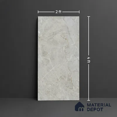Endless Marble Floor & Wall Tile TL 10200 B Magic Gray 4 ft x 2 ft Glossy Finish Vitrified Tile - 9 mm | 4 Random Design | Suitable For Living Room, Bedroom, Bathroom