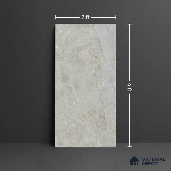 Endless Marble Floor & Wall Tile TL 10200 B Magic Gray 4 ft x 2 ft Glossy Finish Vitrified Tile - 9 mm | 4 Random Design | Suitable For Living Room, Bedroom, Bathroom
