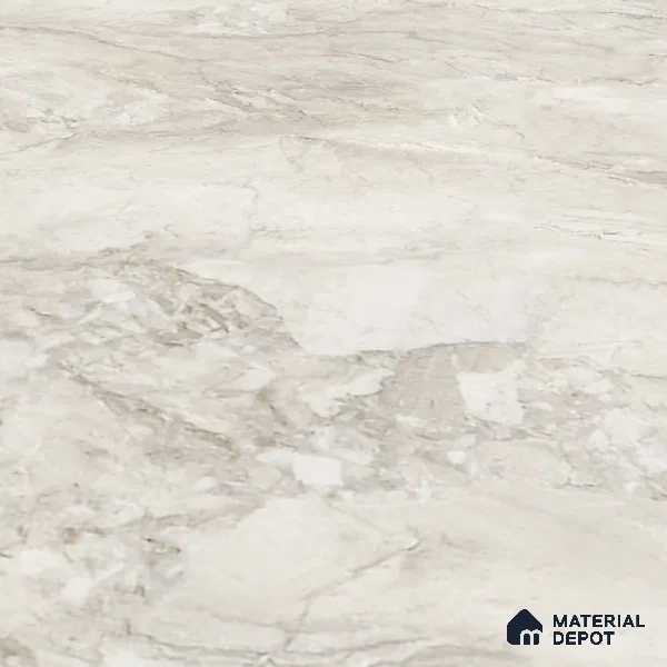 Large Format Marble Floor Tile TL 10549 Milano Grey Glossy Finish Vitrified Tile - 15 mm | Suitable for Living Room, Bedroom, Office | Adhesive and Spacers Must be Used During Installation