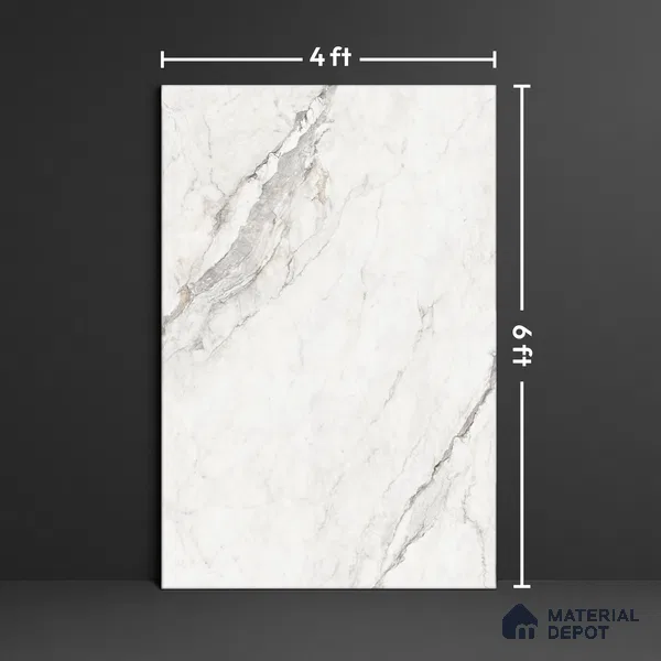 Large Format Marble Floor Tile TL 10219 Glacier Beach Glossy Finish Vitrified Tile - 15 mm | Suitable for Living Room, Bedroom, Office | Adhesive and Spacers Must be Used During Installation