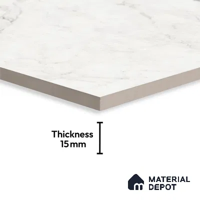 Large Format Marble Floor Tile TL 10219 Glacier Beach Glossy Finish Vitrified Tile - 15 mm | Suitable for Living Room, Bedroom, Office | Adhesive and Spacers Must be Used During Installation
