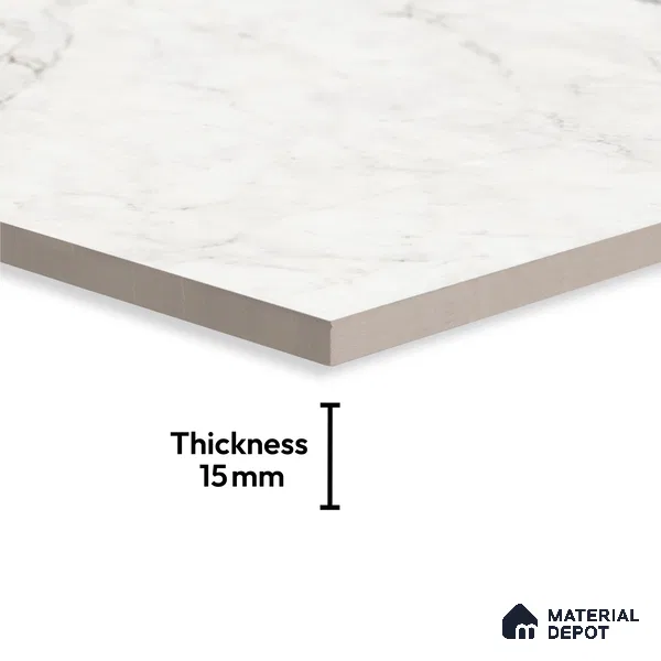 Large Format Marble Floor Tile TL 10219 Glacier Beach Glossy Finish Vitrified Tile - 15 mm | Suitable for Living Room, Bedroom, Office | Adhesive and Spacers Must be Used During Installation