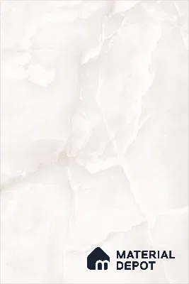 TL 10205 Marble Look Floor & Wall Tile Pacific Onyx White 6 ft x 4 ft Glossy Finish Vitrified Tile - 9 mm | Adhesive and Spacers Must be Used During Installation