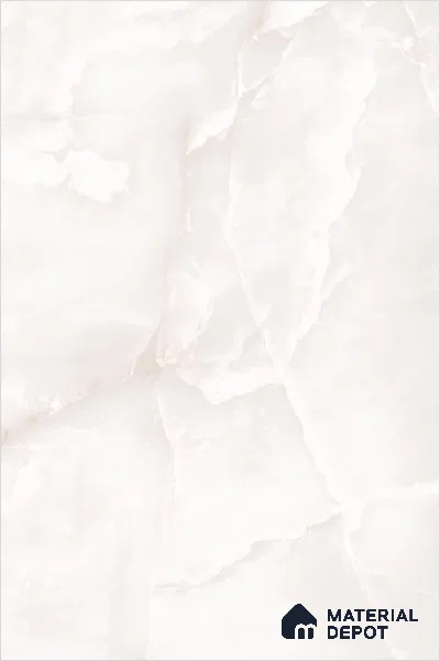 TL 10205 Marble Look Floor & Wall Tile Pacific Onyx White 6 ft x 4 ft Glossy Finish Vitrified Tile - 9 mm | Adhesive and Spacers Must be Used During Installation