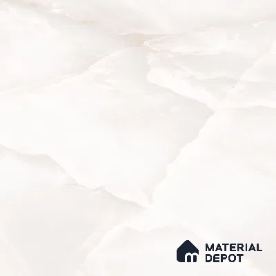TL 10205 Marble Look Floor & Wall Tile Pacific Onyx White 6 ft x 4 ft Glossy Finish Vitrified Tile - 9 mm | Adhesive and Spacers Must be Used During Installation