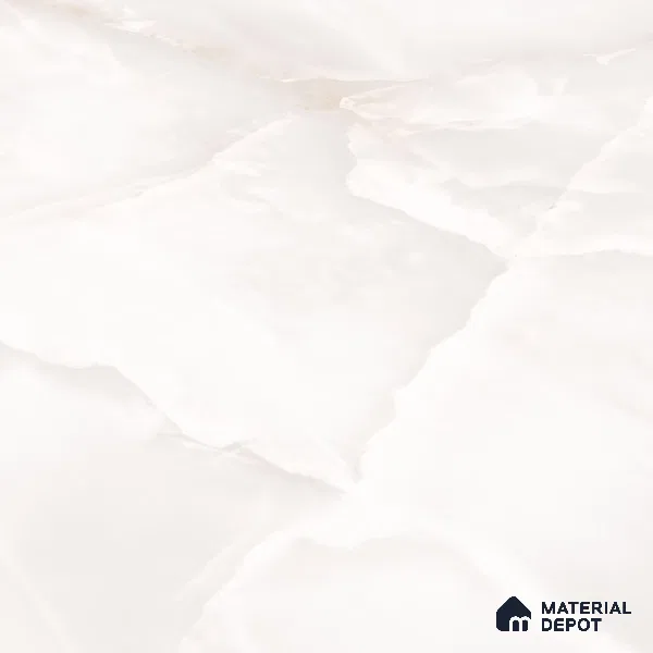 TL 10205 Marble Look Floor & Wall Tile Pacific Onyx White 6 ft x 4 ft Glossy Finish Vitrified Tile - 9 mm | Adhesive and Spacers Must be Used During Installation