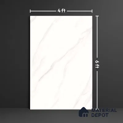 Large Format Marble Floor Tile TL 10202 B Angel White Glossy Finish Vitrified Tile - 15 mm | Suitable for Living Room, Bedroom, Office | Adhesive and Spacers Must be Used During Installation