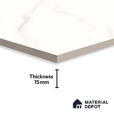 Large Format Marble Floor Tile TL 10202 B Angel White Glossy Finish Vitrified Tile - 15 mm | Suitable for Living Room, Bedroom, Office | Adhesive and Spacers Must be Used During Installation