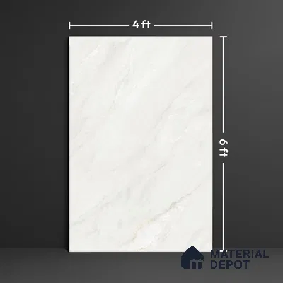 Budget Friendly Large Format Marble Floor Tile TL 10204 B Iceland Bianco Glossy Finish Vitrified Tile - 15 mm | Suitable for Living Room, Bedroom, Office | Adhesive and Spacers Must be Used During Installation