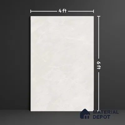 Large Format Marble Floor & Wall Tile TL 10206 Rover Bianco Glossy Finish Vitrified Tile - 9 mm | Suitable for Kitchen, Bathroom, Bedroom & Office | Adhesive and Spacers Must be Used During Installation