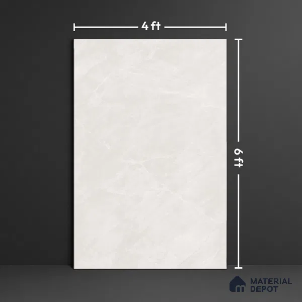 Large Format Marble Floor & Wall Tile TL 10206 Rover Bianco Glossy Finish Vitrified Tile - 9 mm | Suitable for Kitchen, Bathroom, Bedroom & Office | Adhesive and Spacers Must be Used During Installation