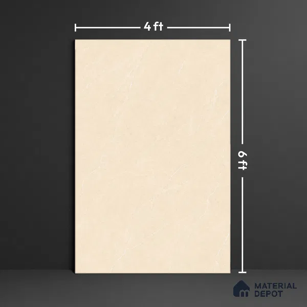 Large Format Marble Floor & Wall Tile TL 10254 Macroni Crema Carving Matte Finish Vitrified Tile - 9 mm | Suitable for Kitchen, Bathroom, Bedroom & Office | Adhesive and Spacers Must be Used During Installation