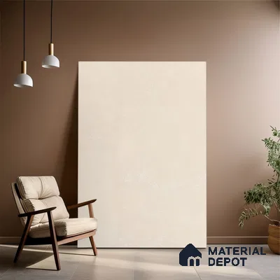 Large Format Marble Floor & Wall Tile TL 10253 Silica Biscuit Carving Matte Finish Vitrified Tile - 9 mm | Suitable for Kitchen, Bathroom, Bedroom & Office | Adhesive and Spacers Must be Used During Installation