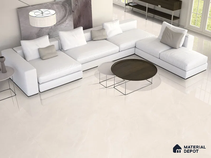 Marble Floor & Wall Tile TL 09636 Versatile Beige 6 ft x 4 ft Infinia Finish Vitrified Large Format Tile - 9 mm | 3 Random Design | Suitable For Living Room, Bedroom, Dining Area | Adhesive and Spacers Must be Used During Installation