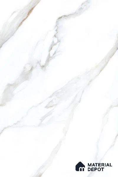 Marble Floor & Wall Tile TL 09634 Rocco White 6 ft x 4 ft Infinia Finish Vitrified Large Format Tile - 9 mm | 3 Random Design | Suitable For Living Room, Bedroom, Dining Area | Adhesive and Spacers Must be Used During Installation