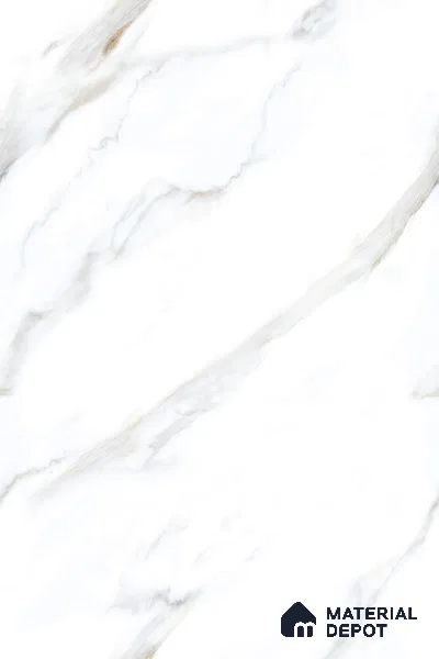 Marble Floor & Wall Tile TL 09634 Rocco White 6 ft x 4 ft Infinia Finish Vitrified Large Format Tile - 9 mm | 3 Random Design | Suitable For Living Room, Bedroom, Dining Area | Adhesive and Spacers Must be Used During Installation