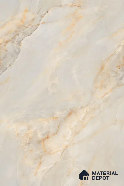 Marble Floor & Wall Tile TL 09633 Selva Onyx Crema 6 ft x 4 ft Infinia Finish Vitrified Large Format Tile - 9 mm | 3 Random Design | Suitable For Living Room, Bedroom, Dining Area | Adhesive and Spacers Must be Used During Installation