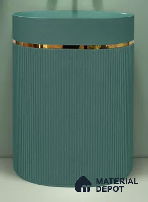 Avyra Sink BS 00037 Teal Fluted 600 x 380 x 860 mm Circular Artificial Stone Matte Finish Pedestal Basin - 860 mm | Suitable For Bathroom, Vanity & Utility Areas