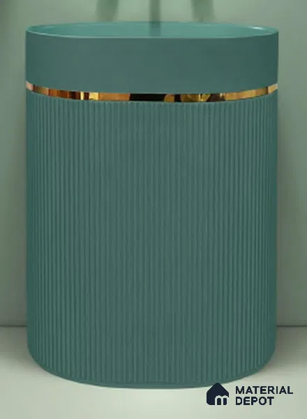 Avyra Sink BS 00037 Teal Fluted 600 x 380 x 860 mm Circular Artificial Stone Matte Finish Pedestal Basin - 860 mm | Suitable For Bathroom, Vanity & Utility Areas