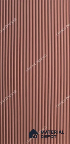 Red Plain Colour Louver 601 STER (601) 8 ft x 4 ft MDF Panel - 16.5 mm | Suitable for Feature Wall, TV Unit & Living Room | Width is Subjected to 5% Variation