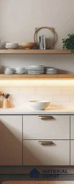 Light Beige Solid Colors look LM 23997 8 ft x 4 ft Glossy Finish Decorative Laminate - 1 mm | Suitable for TV Unit, Wardrobe, Kitchen Cabinets