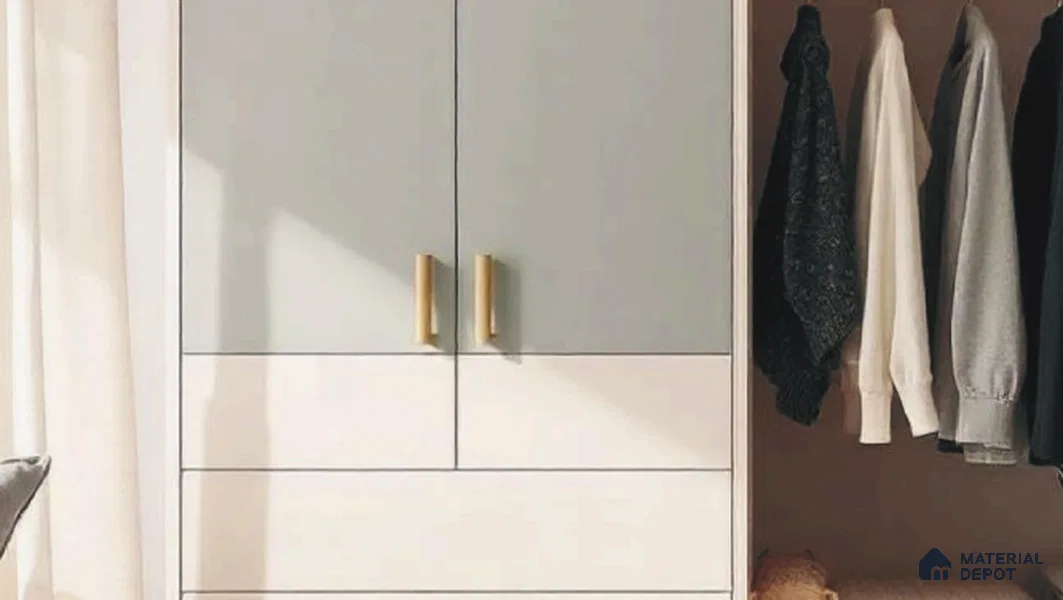 Pale Grey Solid Colors look LM 23998 8 ft x 4 ft Glossy Finish Decorative Laminate - 1 mm | Suitable for TV Unit, Wardrobe, Kitchen Cabinets