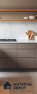 Warm Beige Solid Colors look LM 24002 8 ft x 4 ft Glossy Finish Decorative Laminate - 1 mm | Suitable for TV Unit, Wardrobe, Kitchen Cabinets