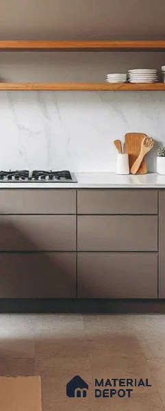 Warm Beige Solid Colors look LM 24002 8 ft x 4 ft Glossy Finish Decorative Laminate - 1 mm | Suitable for TV Unit, Wardrobe, Kitchen Cabinets