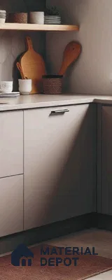 Warm Beige Solid Colors look LM 24003 8 ft x 4 ft Glossy Finish Decorative Laminate - 1 mm | Suitable for TV Unit, Wardrobe, Kitchen Cabinets