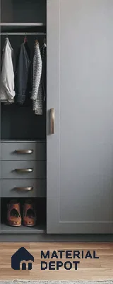 Warm Grey Solid Colors look LM 24005 8 ft x 4 ft Glossy Finish Decorative Laminate - 1 mm | Suitable for TV Unit, Wardrobe, Kitchen Cabinets