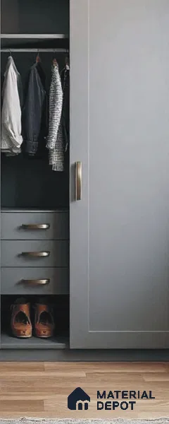 Warm Grey Solid Colors look LM 24005 8 ft x 4 ft Glossy Finish Decorative Laminate - 1 mm | Suitable for TV Unit, Wardrobe, Kitchen Cabinets