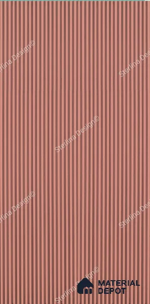 Red Plain Colour Louver 605 STER (605) 8 ft x 4 ft MDF Panel - 16.5 mm | Suitable for Feature Wall, TV Unit & Living Room | Width is Subjected to 5% Variation