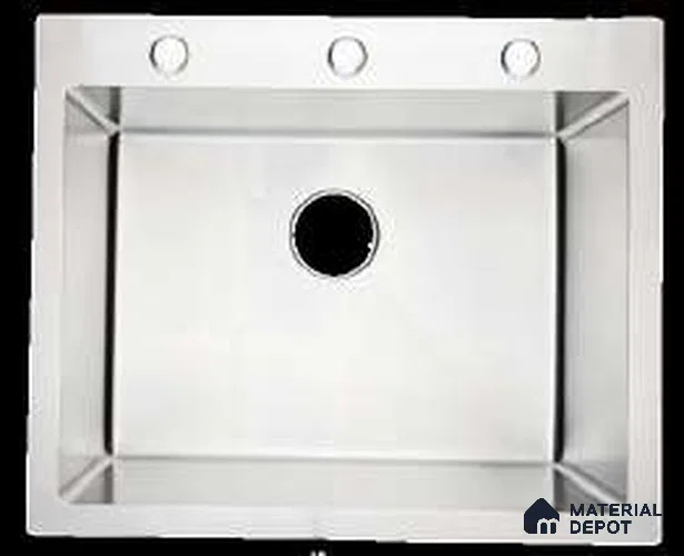 Avyra Sink SK 00002 Silver 609 x 457 mm Rectangular Stainless Steel Brush Matte Finish Kitchen Sink | Suitable For Kitchen, Vanity & Utility Areas